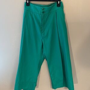 Anthropology wide leg linen crop pants
